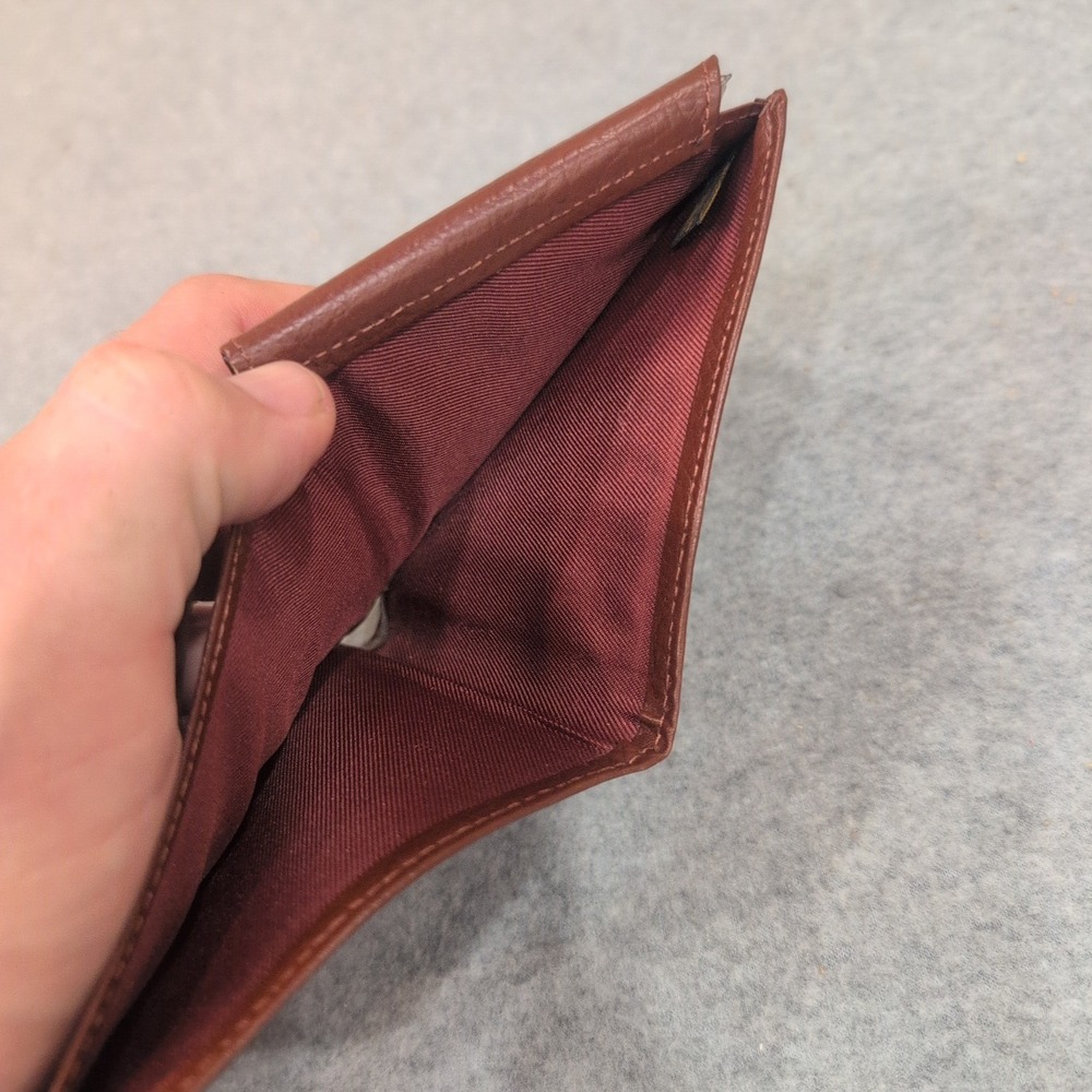Mens Brown Genuine Leather Bifold Wallet with Removable Photo ID Insert - Picture 7 of 7